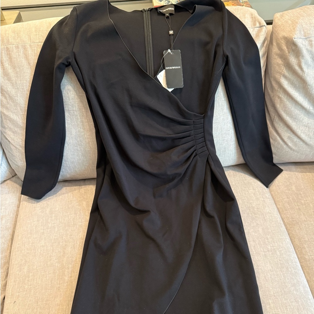 Emporio Armani Black Zip-Up Dress, fits like an 8, new with tags.